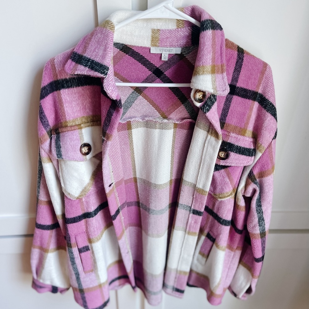 This flannel is from These Three Boutique, size small, and super comfy!